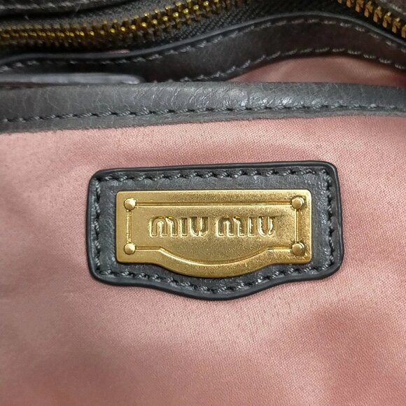 Miu Miu Hand Bag Gray Leather 4487981 - Picture 7 of 9